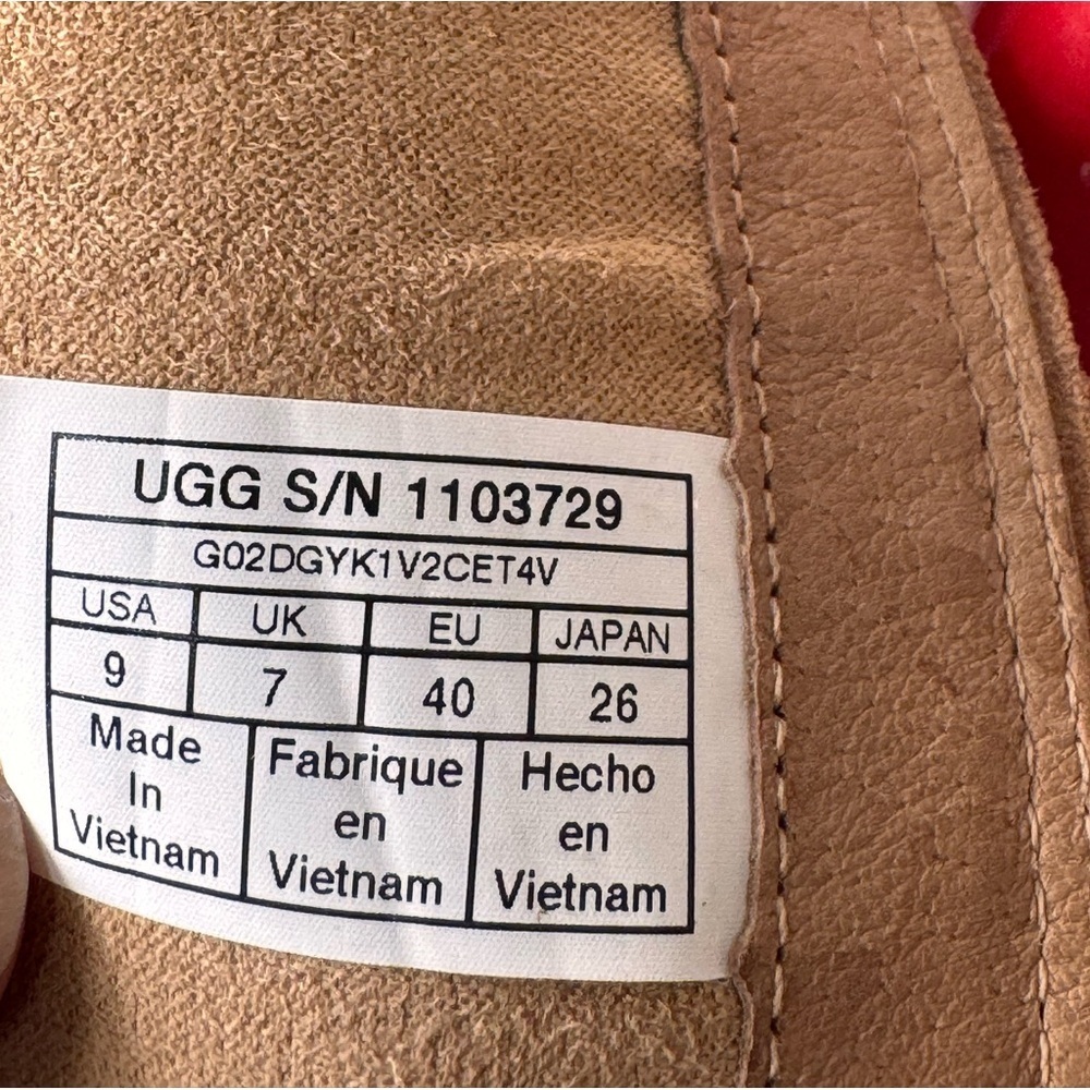 UGG SORENSEN CHESTNUT TALL EQUESTRIAN LEATHER SUEDE BOOTS WOMENS SIZE 9 - Picture 11 of 11